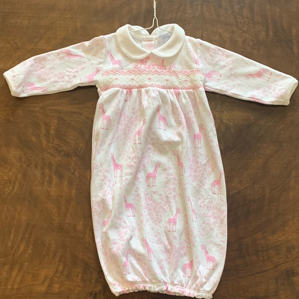 Nellapima Pink Giraffe Nightgown Monogrammed Norah